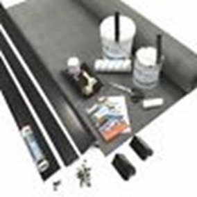Rubber Roofing Kit for Porches with Flat Roofs - Porch Roof Kit with Anthracite Grey Trims (1.5m x 2m) - ClassicBond EPDM