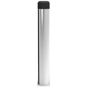 Rubber Tipped Wall mounted Doorstop Cylinder 71 x 16mm Polished Chrome