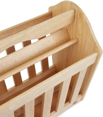 Rubber Wood Magazine Rack With Handle - L42xW26xH39 cm