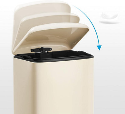 Elegant White 30L Rubbish Bin with Soft Closure and Inner Bucket