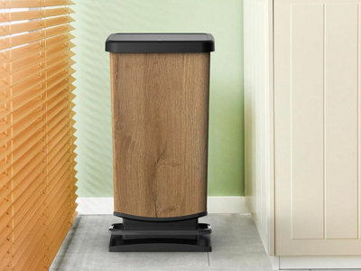 Rubbish Bin 40l with Pedal and lid, Rotho Paso Plastic Waste Bin ...