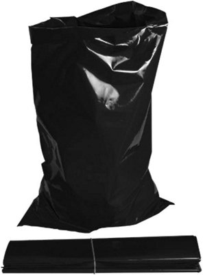 RUBBLE SACKS 100 x EXTRA HEAVY DUTY BLACK RUBBLE BAGS/SACKS BUILDERS 20kg