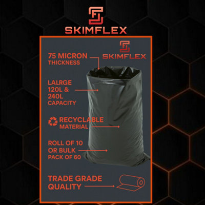 Rubble Sacks Heavy Duty Large 120L Skimflex Extra Strong Builders Bags ...