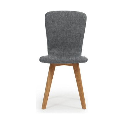 Ruben Retro Fabric Grey Dining Chairs (Pair)