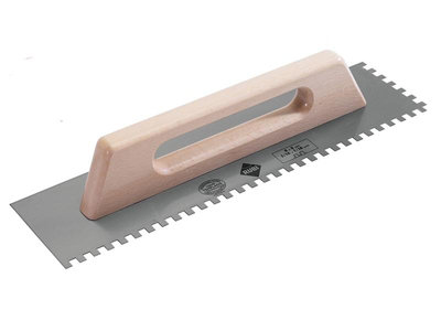 Rubi 75962 Notched Steel Trowel Wooden Handle 19in RUB75962