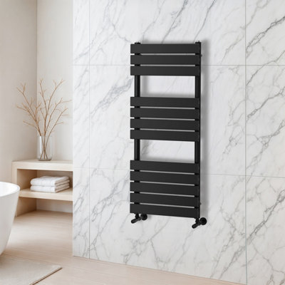 Ruby Black Heated Towel Rail - 1200x500mm | DIY at B&Q