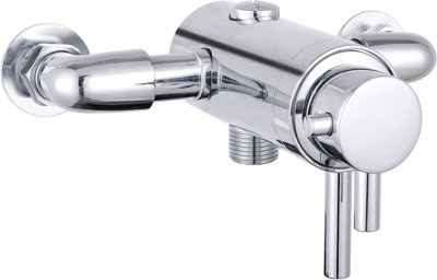 Ruby Chrome Thermostatic Dual Control Exposed Shower Mixer Valve - 150mm Centres