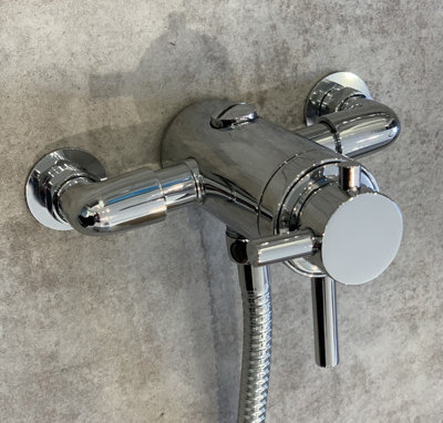 Ruby Chrome Thermostatic Dual Control Exposed Shower Mixer Valve ...