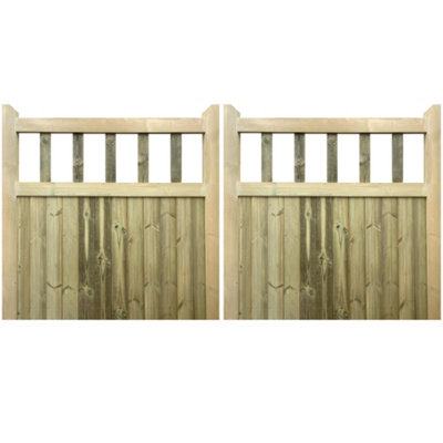 Ruby Cottage Mortise & Tenon 3/4 Split T&G Entrance Gate (Pair) 2.7m ...