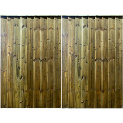 Ruby Featheredge Entrance Gate Pair Ruby Shebbear Durable Wooden Driveway Gates 3.3m Wide (As Pair) x 1.5m High