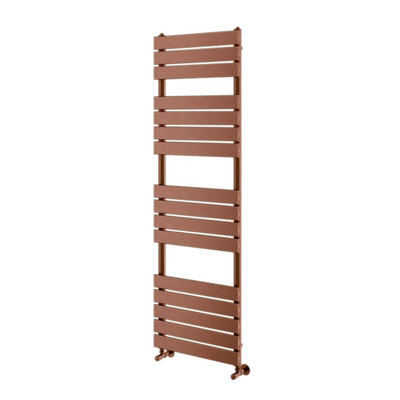 Ruby Flat Panel Brushed Orange Bronze Heated Towel Rail - 1600x500mm