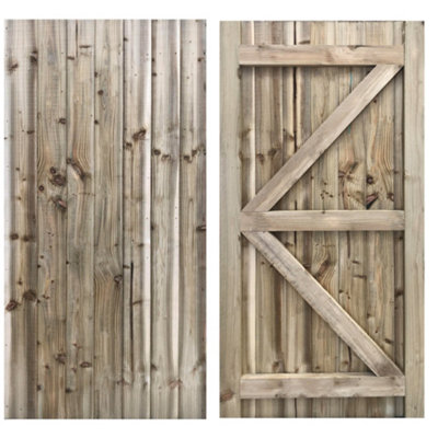 Ruby Framed Featheredge Side Gate 1.8m Ruby Portreath Treated Wooden Garden Gate 950mm Wide Left Hand Hinge