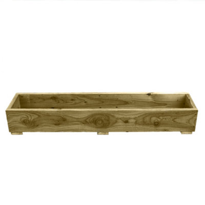 Ruby Handmade Rustic Wooden Planter Sawn Timber Garden Plant Box 0.9m ...