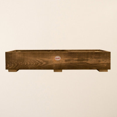 Ruby Handmade Rustic Wooden Planter Sawn Timber Garden Plant Box 1.8m ...