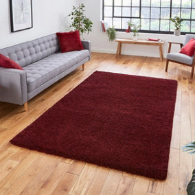 Ruby Plain Shaggy Modern Plain Easy to Clean Rug Soft For Dining Room -200cm X 290cm
