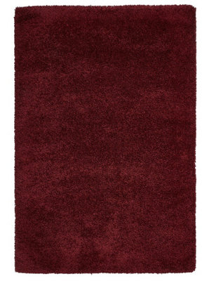 Ruby Plain Shaggy Rug, Stain-Resistant Rug, Easy to Clean Rug, Modern ...