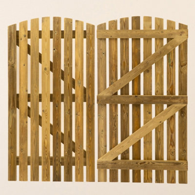 Ruby Premium Curved Top Picket Gate 1.8m High - Stylish & Durable Garden Entry 1250mm Wide Right Hand Hinge