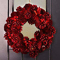 Ruby Red Spring Summer All Year Front Door Decoration Wreath 30cm