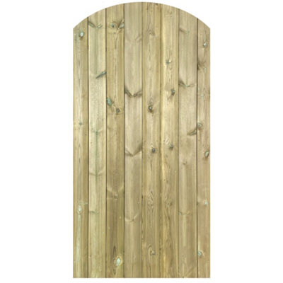 Ruby Tongue & Groove Side Gate Curved 1.8m Ruby Instow Treated Wooden Garden Gate 850mm Width Hinge On Left