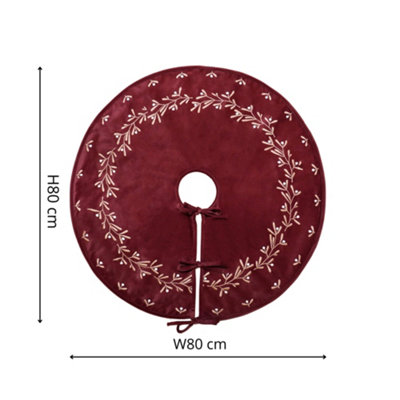 Ruby Velvet Mistletoe Tree Skirt D80cm Price Comparisons | Compare The Build