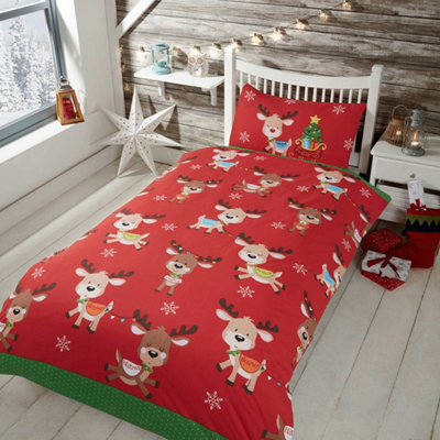 Rudolph & Friends Polycotton Duvet Set With Pillowcase