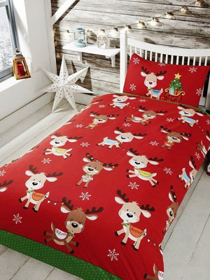 Rudolph & Friends Single Christmas Duvet Cover Set