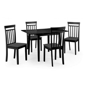 Rufford Dining Table & 4 Coast Chairs - Black