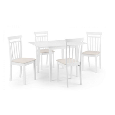 Rufford Dining Table & 4 Coast Chairs - White