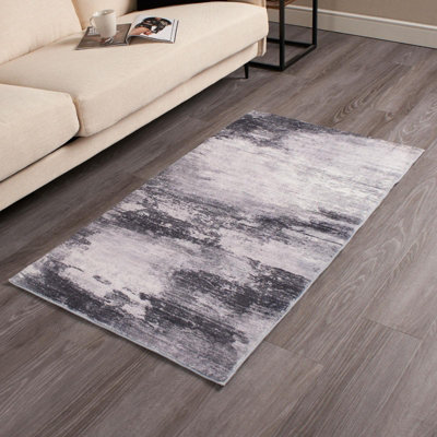 Rug Abstract Area Carpet Modern Rugs Geometric, Grey - 120 x 170cm