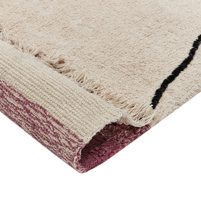 Rug AFSAR Light Beige 160 x 230 cm Cotton