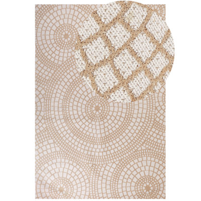 Rug ARIBA White Beige 200 x 300 cm Jute