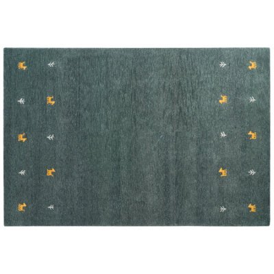 Rug CALTI Dark Green 200 x 300 cm Wool Gabbeh
