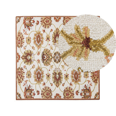 Rug EZINE Beige 200 x 200 cm Wool