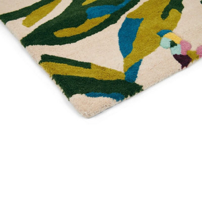 Rug Floreale 44905 Fuchsia Handtufted wool for Livingroom, Bedroom, Dining room,- 200cm X 280cm (6.5 ft. X 9.1 ft.)