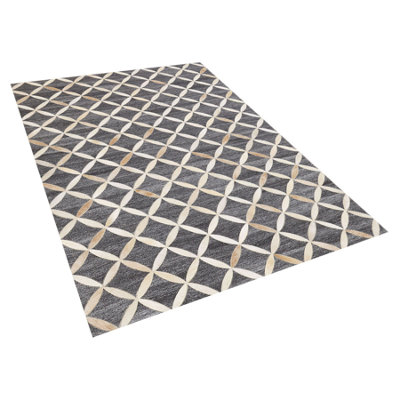 Rug GENC Dark Grey 140 x 200 cm Leather
