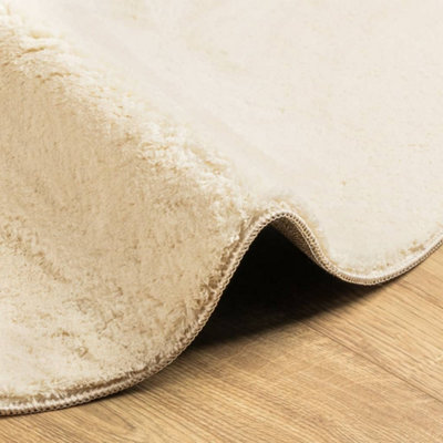 Rug HUARTE Short Pile Soft and Washable Cream 80 cm