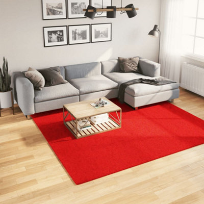 Rug HUARTE Short Pile Soft and Washable Red 240x240 cm