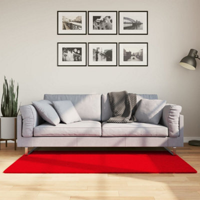 Rug HUARTE Short Pile Soft and Washable Red 80x150 cm