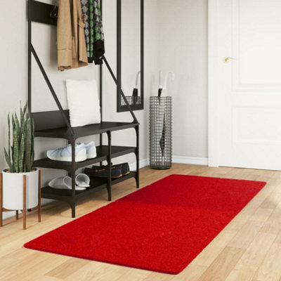 Rug HUARTE Short Pile Soft and Washable Red 80x200 cm