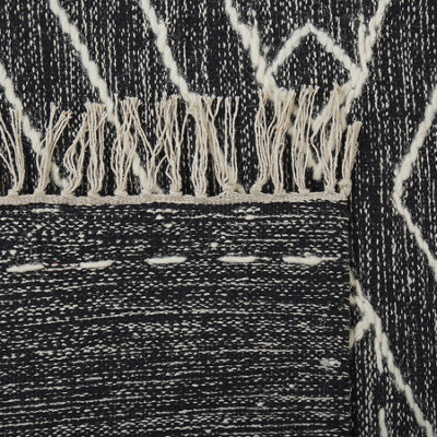 Rug KHENIFRA Black 160 x 230 cm Cotton