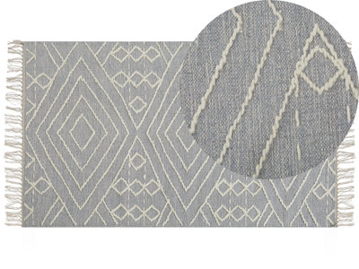 Rug KHENIFRA Light Grey 80 x 150 cm Cotton
