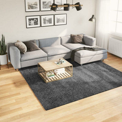 Rug OVIEDO Short Pile Anthracite 240x240 cm