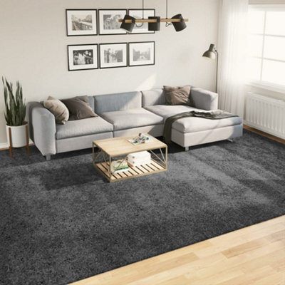 Rug OVIEDO Short Pile Anthracite 300x400 cm