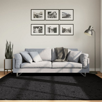 Rug OVIEDO Short Pile Black 200x200 cm