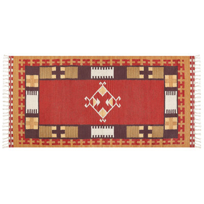 Rug PARAKAR Multicolour 80 x 150 cm Cotton Kilim