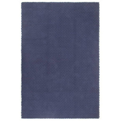 Rug Rectangular Navy Blue 120x180 cm Cotton