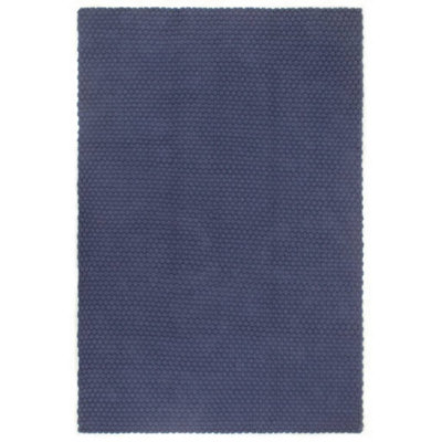 Rug Rectangular Navy Blue 160x230 cm Cotton