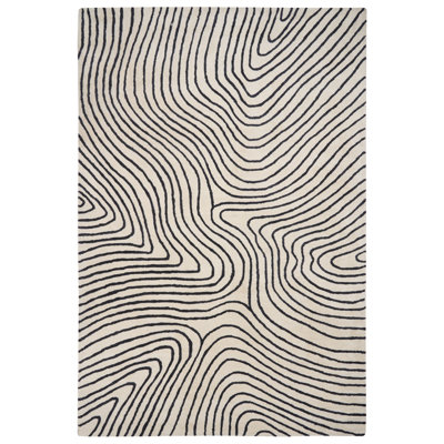 Rug RUMRA Black/ White 200 x 300 cm Viscose