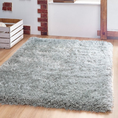 Rug Rush CK952 Ivory Grey for Livingroom, Bedroom, Dining room, Hallway, lounge, Polyester - 120cm X 170cm (3.9 ft. X 5.5 ft.)