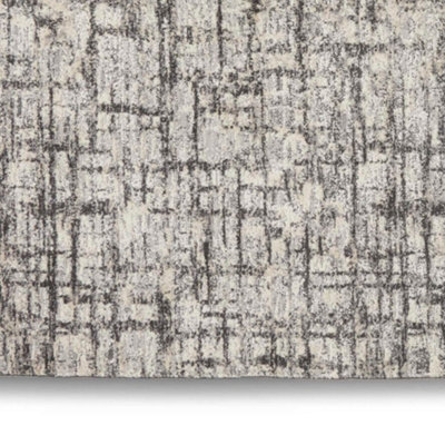 Rug Rush CK952 Ivory Grey for Livingroom, Bedroom, Dining room, Hallway, Lounge, Polyester - 122cm X 183cm (4.0 ft. X 6.0 ft.)